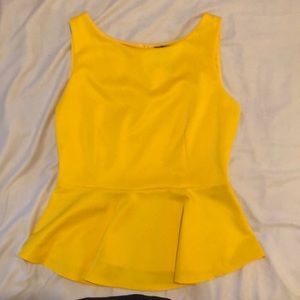 Cute yellow Peplum tank top